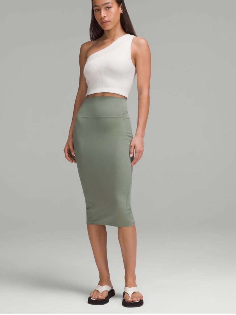 lululemon athletica Olive Green Ponte Pencil Skirt